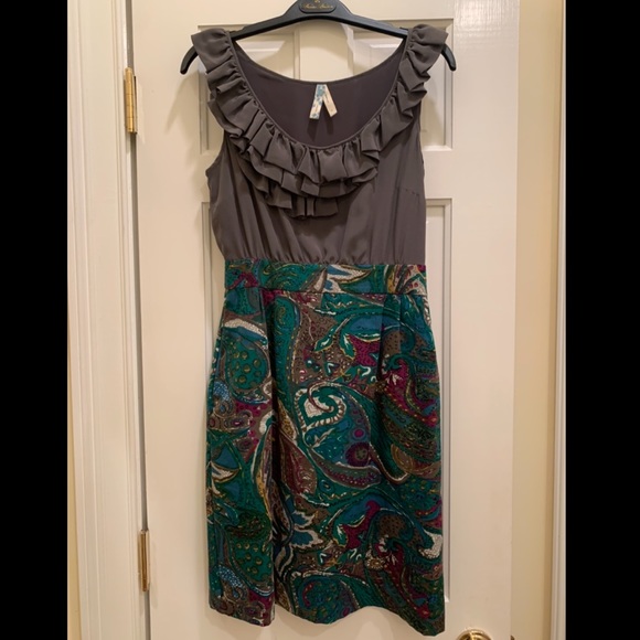 HPx2🎉 Anthropologie (Maeve) Gray & Patterned Dress - Picture 10 of 16